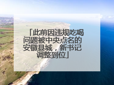 此前因违规吃喝问题被中央点名的安徽县城，新书记调整到位
