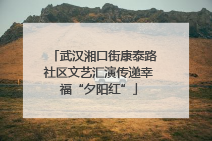 武汉湘口街康泰路社区文艺汇演传递幸福“夕阳红”