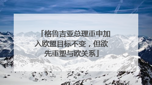 格鲁吉亚总理重申加入欧盟目标不变，但欲先重塑与欧关系