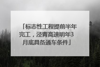 标志性工程提前半年完工，泾青高速明年3月底具备通车条件