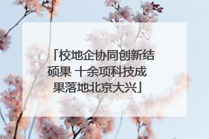 校地企协同创新结硕果 十余项科技成果落地北京大兴