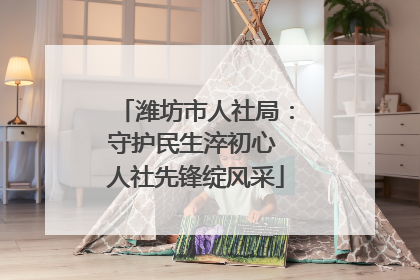 潍坊市人社局：守护民生淬初心 人社先锋绽风采