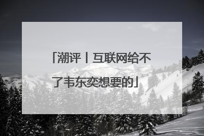 潮评丨互联网给不了韦东奕想要的