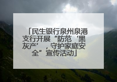 民生银行泉州泉港支行开展“防范‘黑灰产’，守护家庭安全”宣传活动