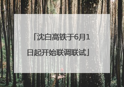 沈白高铁于6月1日起开始联调联试