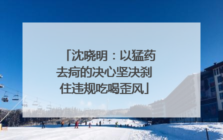 沈晓明：以猛药去疴的决心坚决刹住违规吃喝歪风