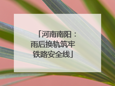 河南南阳：雨后换轨筑牢铁路安全线