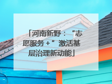 河南新野：“志愿服务＋”激活基层治理新动能
