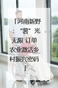 河南新野：“薯”光无限 订单农业激活乡村振兴密码