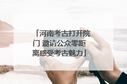 河南考古打开院门 邀请公众零距离感受考古魅力