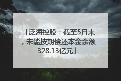 泛海控股：截至5月末，未能按期偿还本金余额328.13亿元