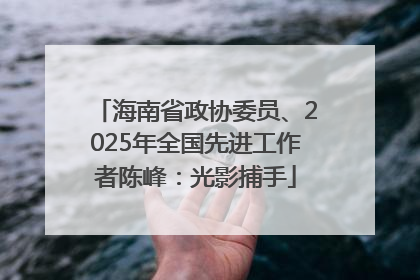 海南省政协委员、2025年全国先进工作者陈峰：光影捕手