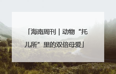 海南周刊｜动物“托儿所”里的双倍母爱