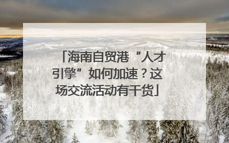 海南自贸港“人才引擎”如何加速？这场交流活动有干货