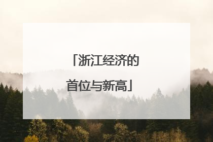 浙江经济的首位与新高