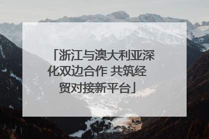 浙江与澳大利亚深化双边合作 共筑经贸对接新平台