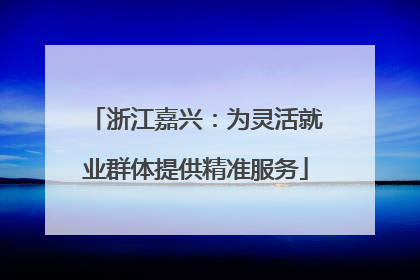 浙江嘉兴：为灵活就业群体提供精准服务