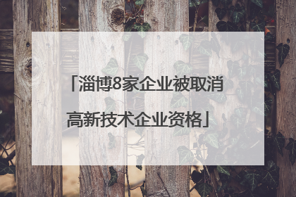 淄博8家企业被取消高新技术企业资格