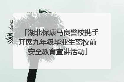 湖北保康马良警校携手开展九年级毕业生离校前安全教育宣讲活动