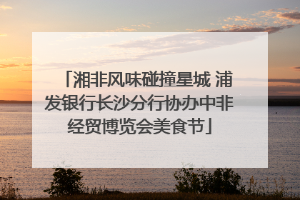 湘非风味碰撞星城 浦发银行长沙分行协办中非经贸博览会美食节
