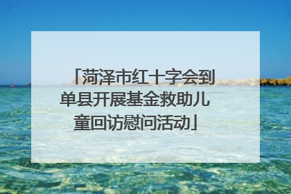菏泽市红十字会到单县开展基金救助儿童回访慰问活动