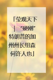 莹观天下｜“硬刚”特朗普的加州州长纽森何许人也