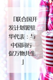 联合国开发计划署驻华代表：与中国同行 促万物共生