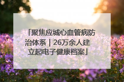 聚焦应城心血管病防治体系｜26万余人建立起电子健康档案