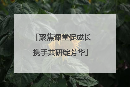 聚焦课堂促成长 携手共研绽芳华