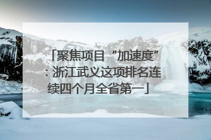 聚焦项目“加速度”：浙江武义这项排名连续四个月全省第一