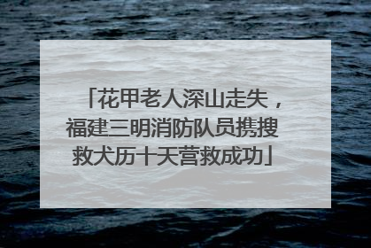 花甲老人深山走失，福建三明消防队员携搜救犬历十天营救成功