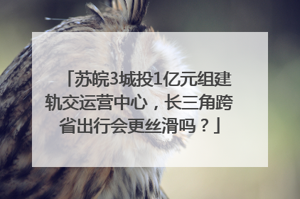 苏皖3城投1亿元组建轨交运营中心，长三角跨省出行会更丝滑吗？