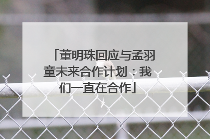 董明珠回应与孟羽童未来合作计划：我们一直在合作