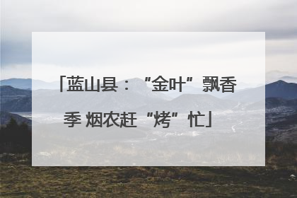 蓝山县：“金叶”飘香季 烟农赶“烤”忙