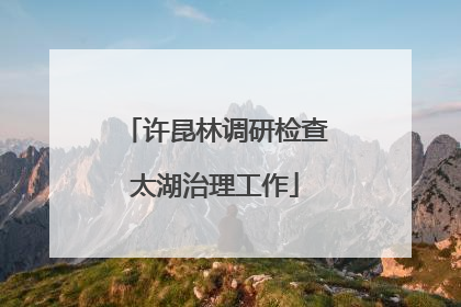 许昆林调研检查太湖治理工作