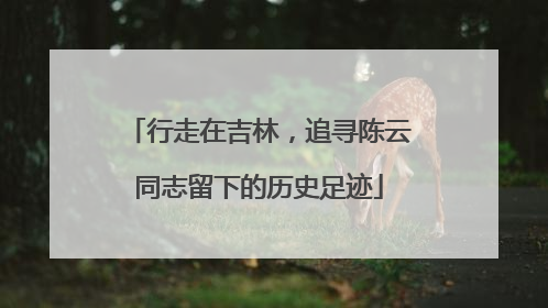 行走在吉林，追寻陈云同志留下的历史足迹