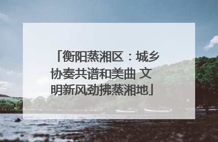衡阳蒸湘区：城乡协奏共谱和美曲 文明新风劲拂蒸湘地