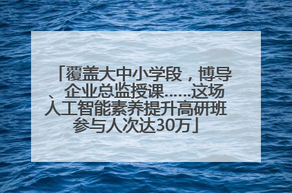 覆盖大中小学段，博导、企业总监授课……这场人工智能素养提升高研班参与人次达30万