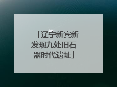 辽宁新宾新发现九处旧石器时代遗址