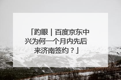 趵眼｜百度京东中兴为何一个月内先后来济南签约？
