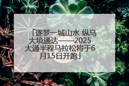 逐梦一城山水 纵马大境通达——2025大通半程马拉松将于6月15日开跑