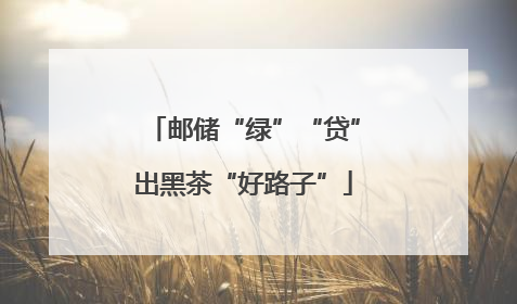 邮储“绿”“贷”出黑茶“好路子”