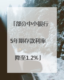 部分中小银行5年期存款利率降至1.2%