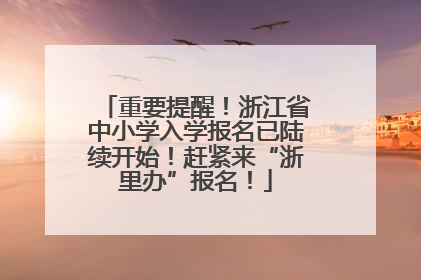 重要提醒！浙江省中小学入学报名已陆续开始！赶紧来“浙里办”报名！