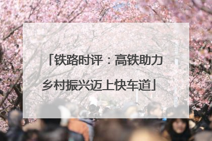 铁路时评：高铁助力乡村振兴迈上快车道