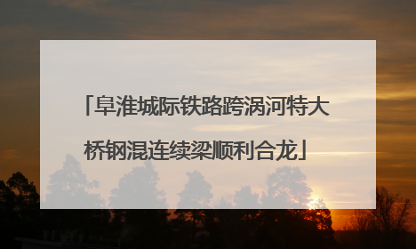 阜淮城际铁路跨涡河特大桥钢混连续梁顺利合龙
