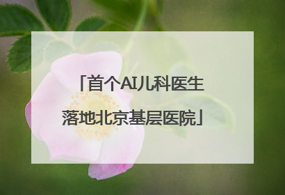 首个AI儿科医生落地北京基层医院