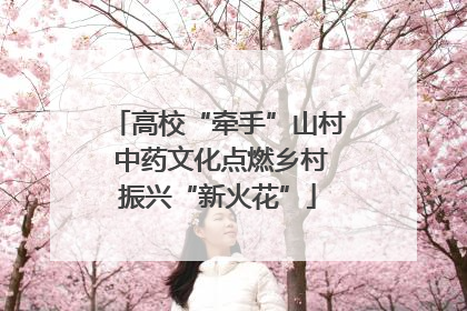 高校“牵手”山村 中药文化点燃乡村振兴“新火花”