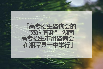 高考招生咨询会的“双向奔赴” 湖南高考招生市州咨询会在湘潭县一中举行