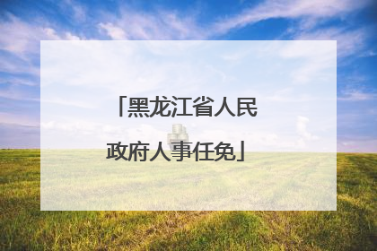 黑龙江省人民政府人事任免